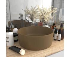 vidaXL Luxuriöses Waschbecken Rund Matt Creme 40x15 cm Keramik