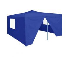 vidaXL Faltpavillon mit 4 Seitenwänden 5x5 m Blau