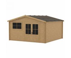 vidaXL Blockhaus mit Fenster 28 mm 400x400 cm Holz