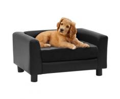 vidaXL Hundesofa Schwarz 60x43x30 cm Plüsch und Kunstleder