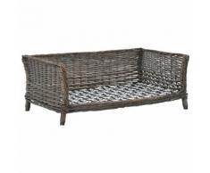 vidaXL Hundekorb mit Kissen Grau 90x54x35 cm Natur Weide