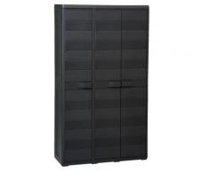 vidaXL Gartenschrank mit 4 Regalen Schwarz