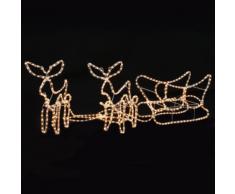 vidaXL Weihnachtsbeleuchtung 2 Rentiere und Schlitten 300x24x47 cm