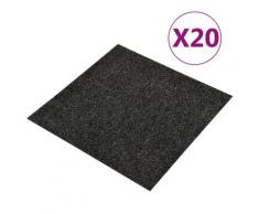 vidaXL Teppichfliesen 20 Stk. 5 m² Schwarz