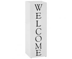 vidaXL Regenschirmständer Welcome Stahl Weiß