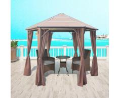 vidaXL Pavillon mit Vorhängen Aluminium Braun 310x270x265 cm