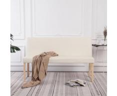vidaXL Sitzbank 139,5 cm Cremeweiß Kunstleder