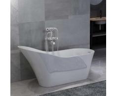 vidaXL Freistehende Badewanne und Wasserhahn 210 L 99,5 cm Silbern