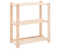 vidaXL Lagerregal mit 3 Böden 80×38×90 cm Kiefer Massivholz 150 kg