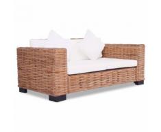 vidaXL 2-Sitzer-Sofa Natürliches Rattan