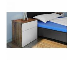 vidaXL Nachttisch 2 Stk. mit 1 Schublade Braun/Weiß