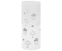 vidaXL Regenschirmständer Regenschirm-Motiv Stahl Weiß