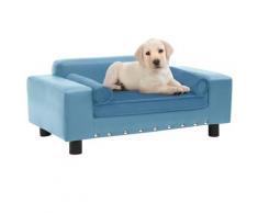 vidaXL Hundesofa Türkis 81x43x31 cm Plüsch und Kunstleder