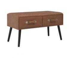 vidaXL Bank mit Schubladen 80 cm Dunkelbraun Kunstleder