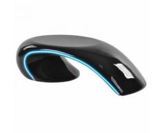 vidaXL Hochglanz Couchtisch mit LED Fiberglas Schwarz