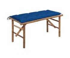 vidaXL Klappbare Gartenbank mit Auflage 118 cm Bambus