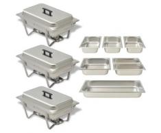 vidaXL Chafing Dish Set 3-tlg. Edelstahl