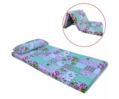 vidaXL Kinder Klappmatratze Blumenmuster