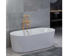 vidaXL Freistehende Badewanne und Wasserhahn 204 L 99,5 cm Golden