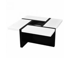 vidaXL Couchtisch MDF Hochglanz Weiß und Schwarz