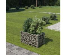vidaXL Gabionen-Hochbeet Verzinkter Stahl 90×50×50 cm