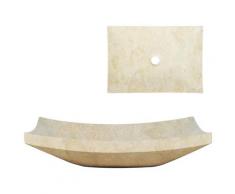 vidaXL Waschbecken 50 x 35 x 12 cm Marmor Cremefarben