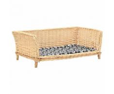 vidaXL Hundekorb mit Kissen 90x54x35 cm Natur Weide
