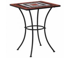 vidaXL Mosaik-Bistrotisch Terrakotta und Weiß 60 cm Keramik