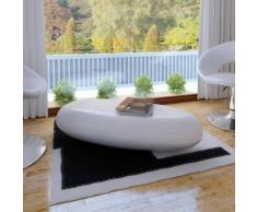 vidaXL Couchtisch Fiberglas Hochglanz Weiß