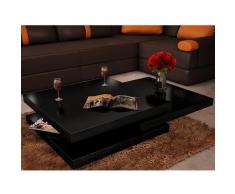 vidaXL Couchtisch 3 Ebenen Hochglanz Schwarz