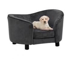 vidaXL Hundesofa Dunkelgrau 69x49x40 cm Plüsch