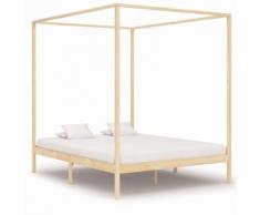 vidaXL Himmelbett-Gestell Massivholz Kiefer 180 x 200 cm