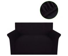 vidaXL Sofahusse Sofabezug Stretchhusse Braun Polyester Rippstrick