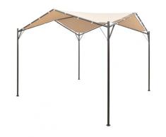 vidaXL Pavillon Partyzelt Überdachung 4x4 m Stahl Beige
