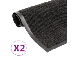 vidaXL Schmutzfangmatten 2 Stk. Rechteckig Getuftet 90x150cm Schwarz