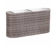 vidaXL Garten-Hochbeet 80x25x40cm Poly Rattan Grau