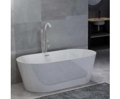 vidaXL Freistehende Badewanne und Wasserhahn 220 L 118,5 cm Silbern