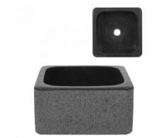 vidaXL Waschbecken 30 x 30 x 15 cm Flussstein Schwarz