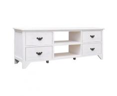 vidaXL TV-Schrank Antik-Weiß 115x30x40 cm Holz