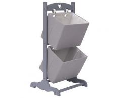 vidaXL 2-stufiges Korbregal Dunkelgrau 35 x 35 x 72 cm Holz
