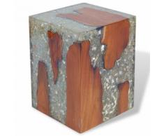 vidaXL Hocker Teak Massivholz und Harz
