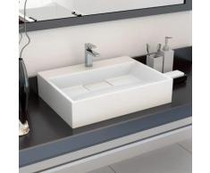 vidaXL Waschbecken 50 x 38 x 13 cm Mineralguss/Marmorguss Weiß
