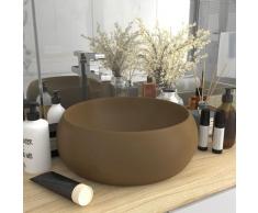 vidaXL Luxuriöses Waschbecken Rund Matt Creme 40x15 cm Keramik