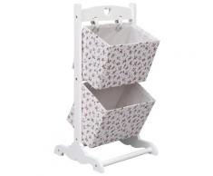vidaXL 2-stufiges Korbregal Blumenmuster 35 x 35 x 72 cm Holz