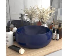 vidaXL Luxuriöses Waschbecken Rund Matt Dunkelblau 40x15 cm Keramik