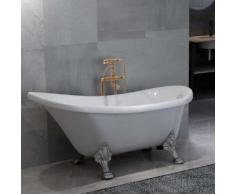 vidaXL Freistehende Badewanne und Wasserhahn 204 L 99,5 cm Golden