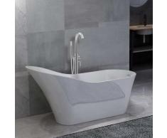 vidaXL Freistehende Badewanne und Wasserhahn 210 L 118,5 cm Silbern
