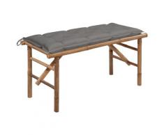 vidaXL Klappbare Gartenbank mit Auflage 118 cm Bambus