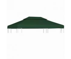 vidaXL Pavillon-Dachplane Ersatzdach 310 g/m² Grün 3×4 m