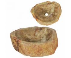 vidaXL Waschbecken 45 x 35 x 15 cm Fossiler Stein Cremeweiß